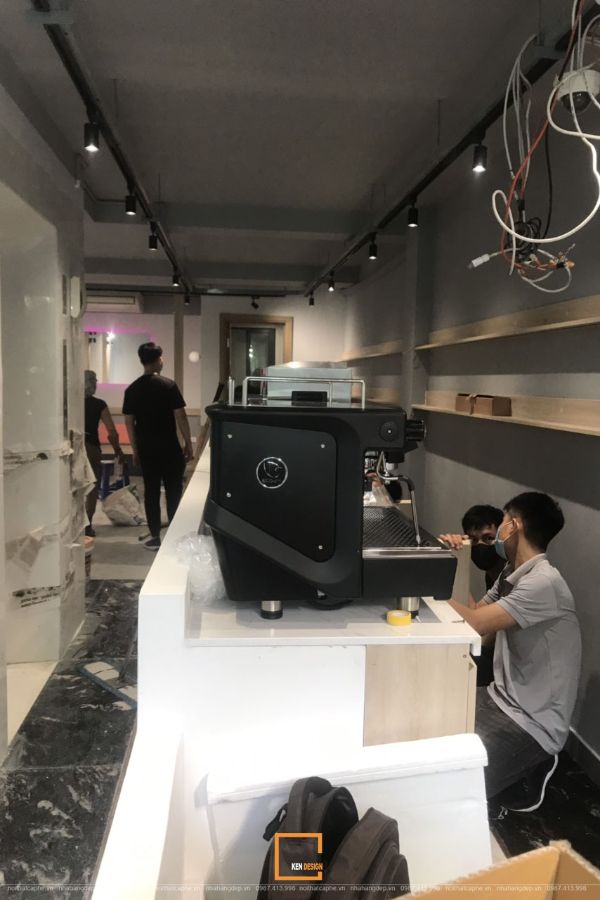 quy trình thi công quầy bar quán cafe